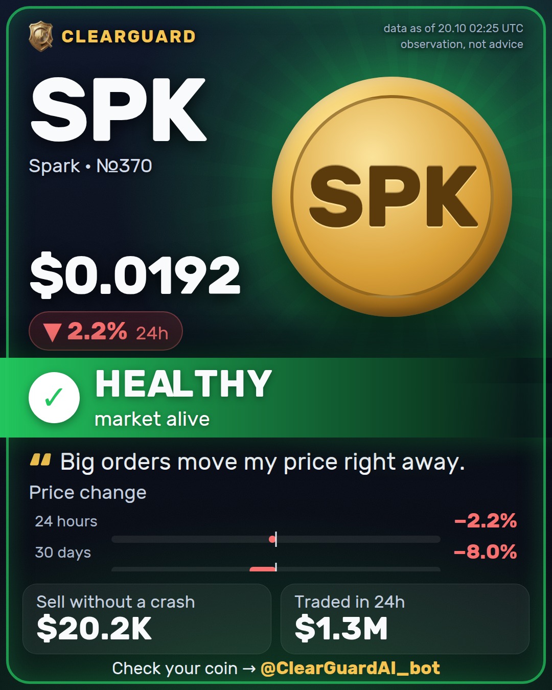 SPK · Spark — HEALTHY
