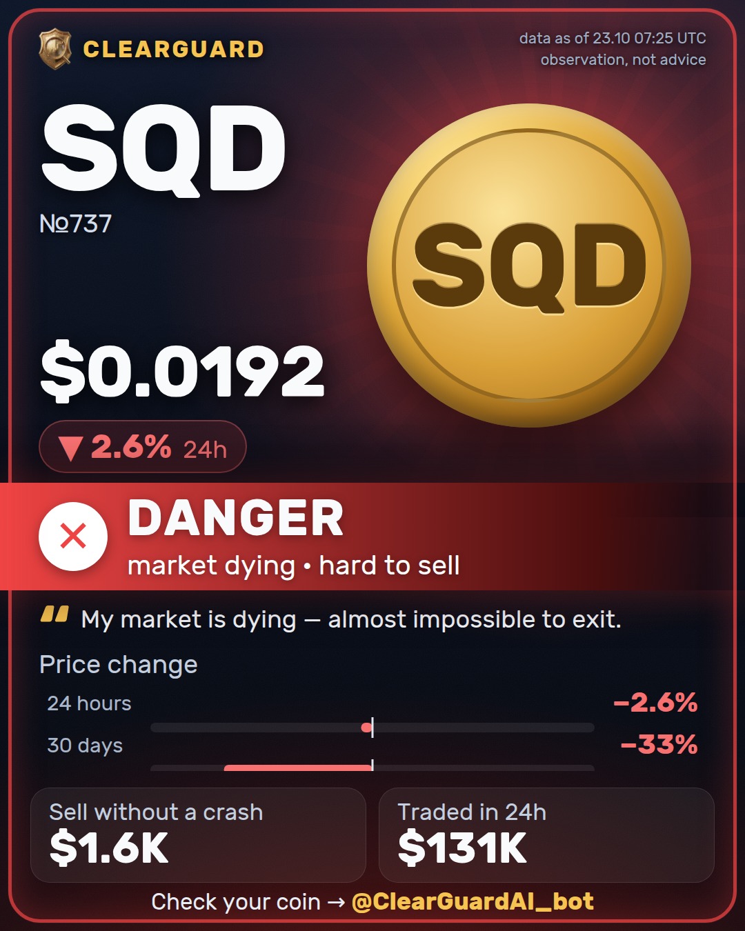 SQD — DANGER