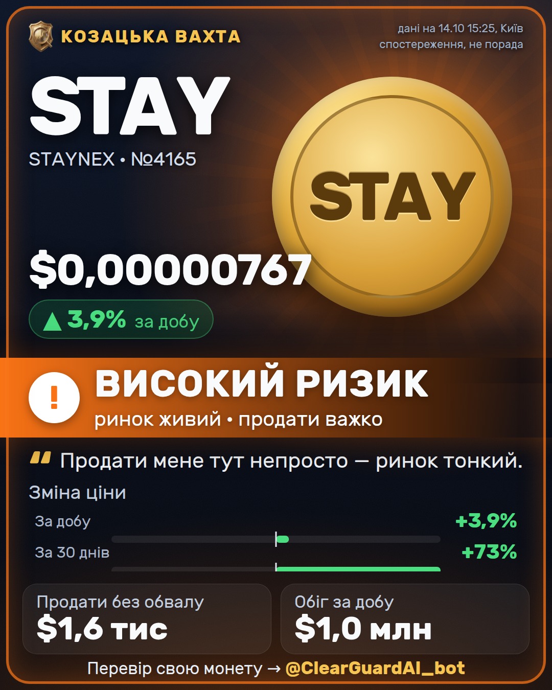 STAY · STAYNEX — ВИСОКИЙ РИЗИК