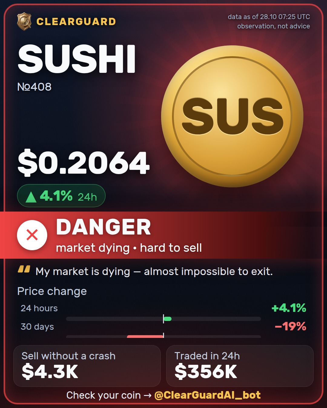 SUSHI — DANGER