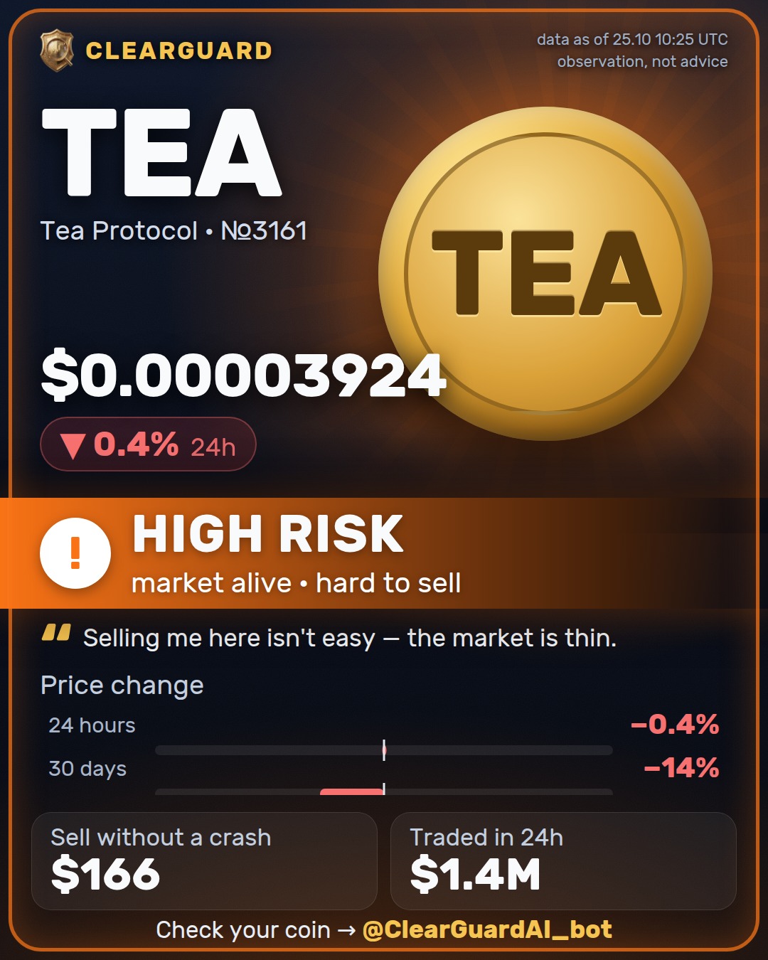 TEA · Tea Protocol — BE CAREFUL