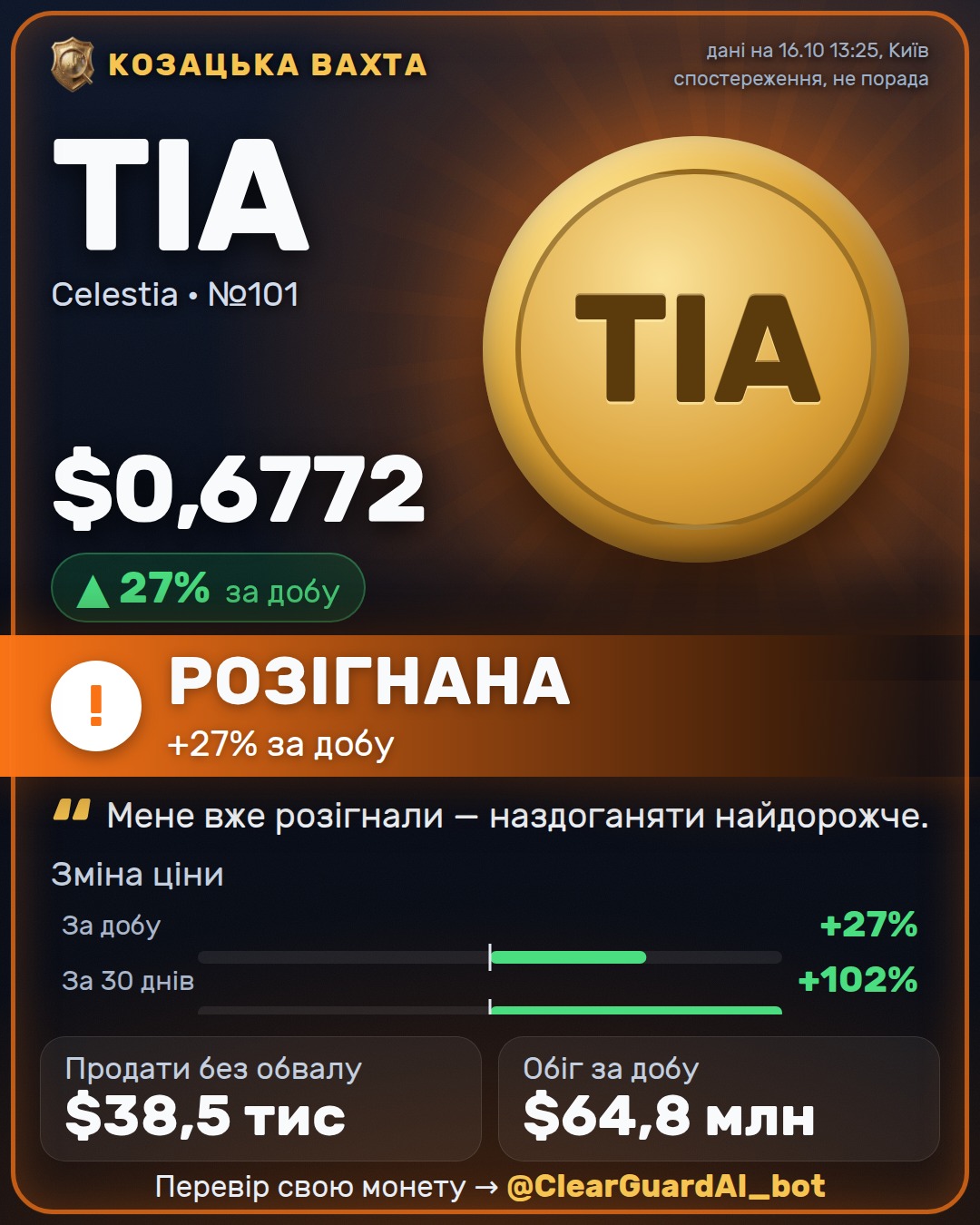 TIA · Celestia — ОБЕРЕЖНО