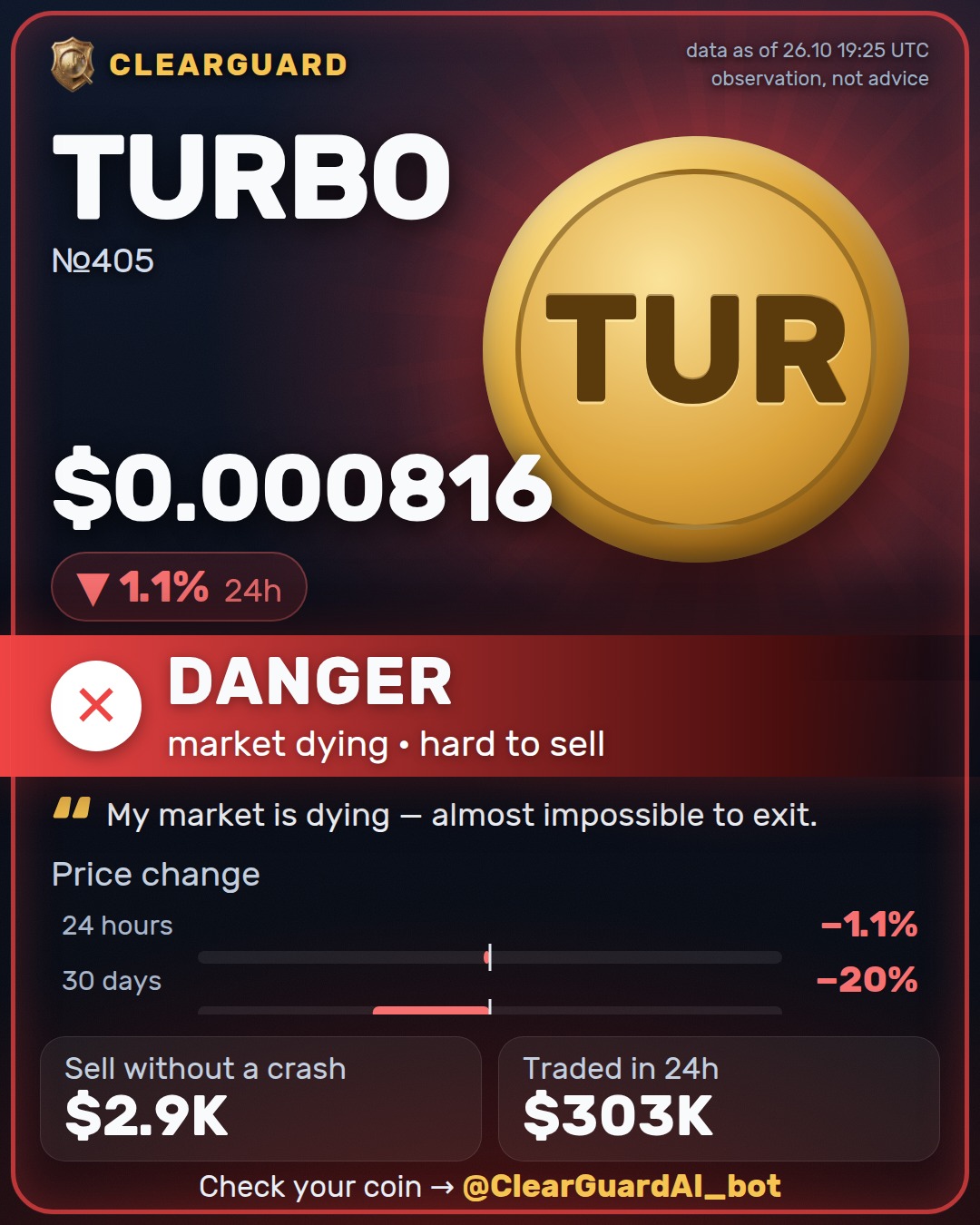 TURBO — DANGER