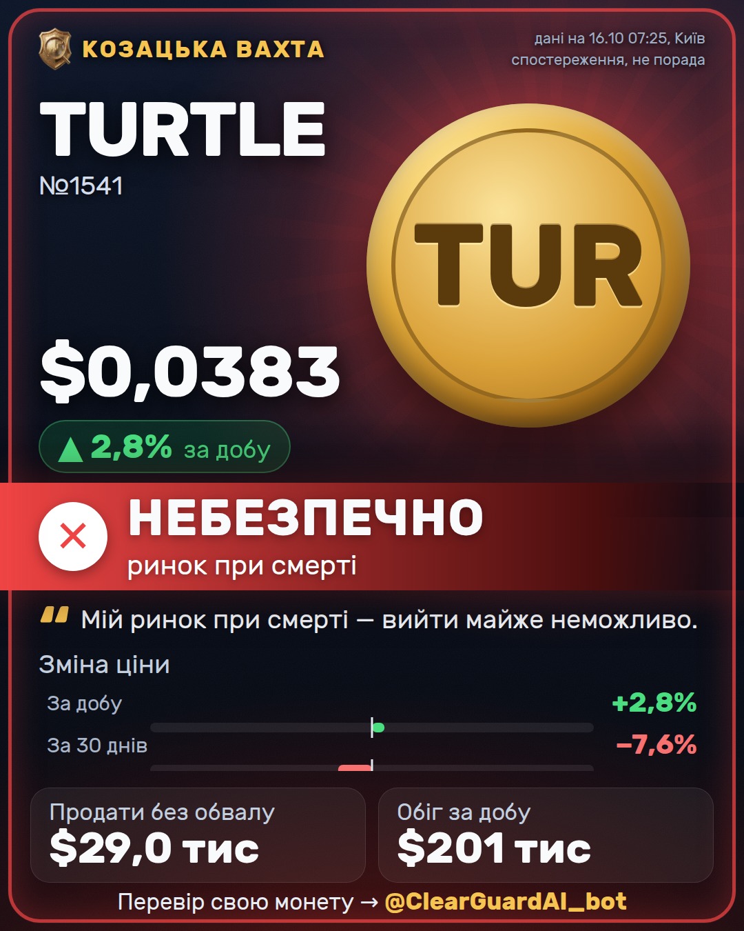 TURTLE — НЕБЕЗПЕЧНО