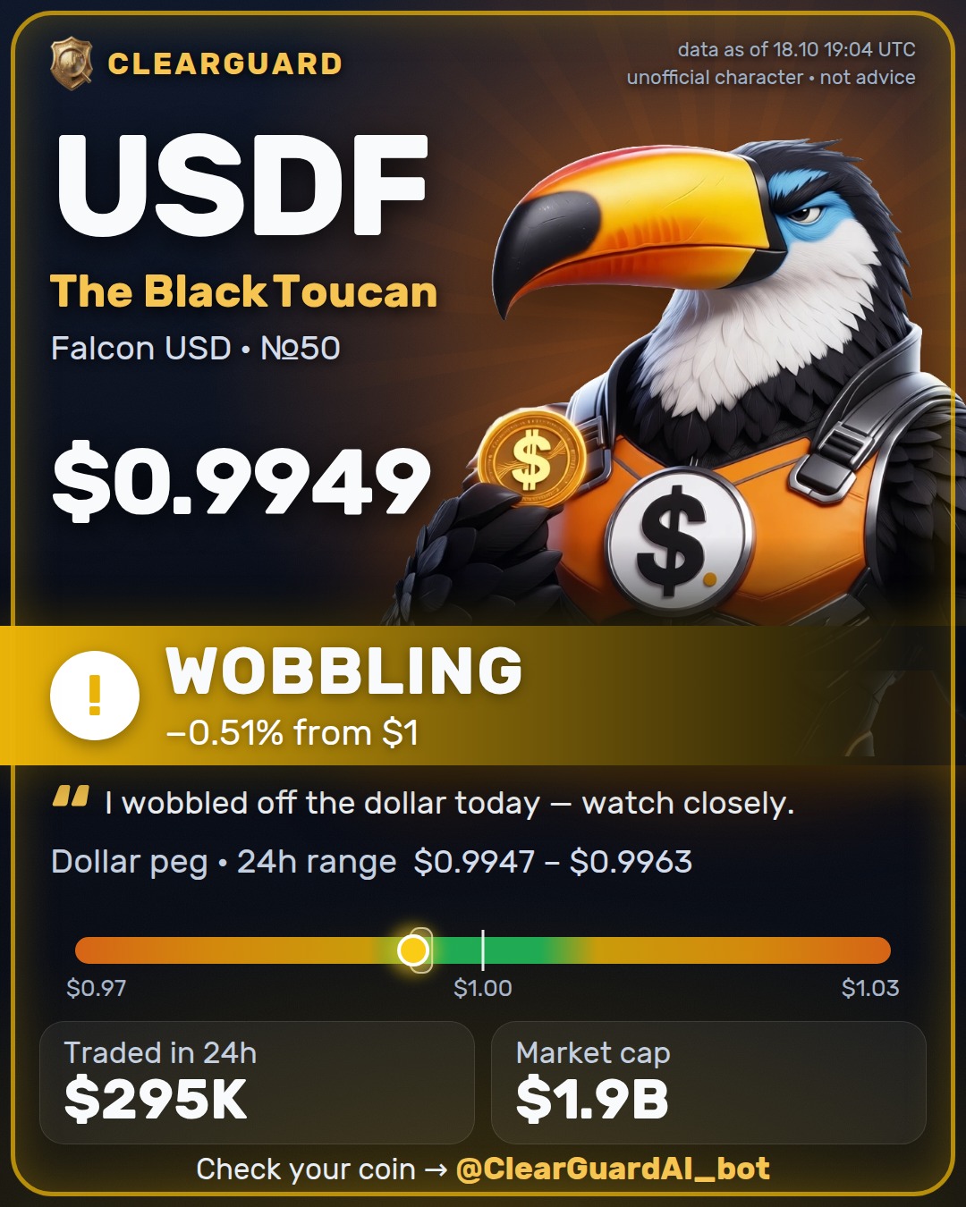 USDF · The Black Toucan — WOBBLING