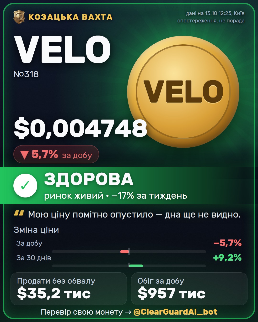VELO — ЗДОРОВА
