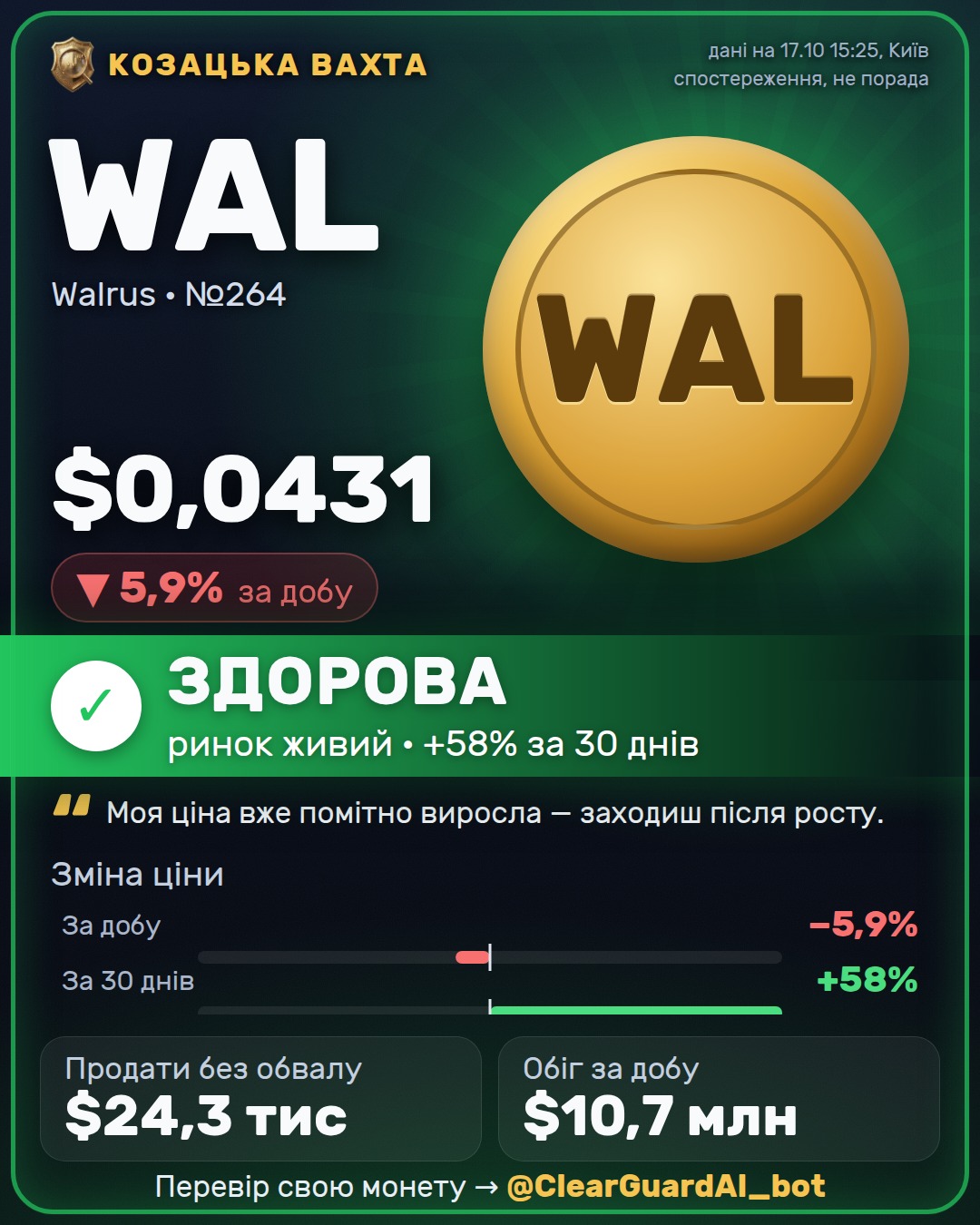 WAL · Walrus — ОБЕРЕЖНО