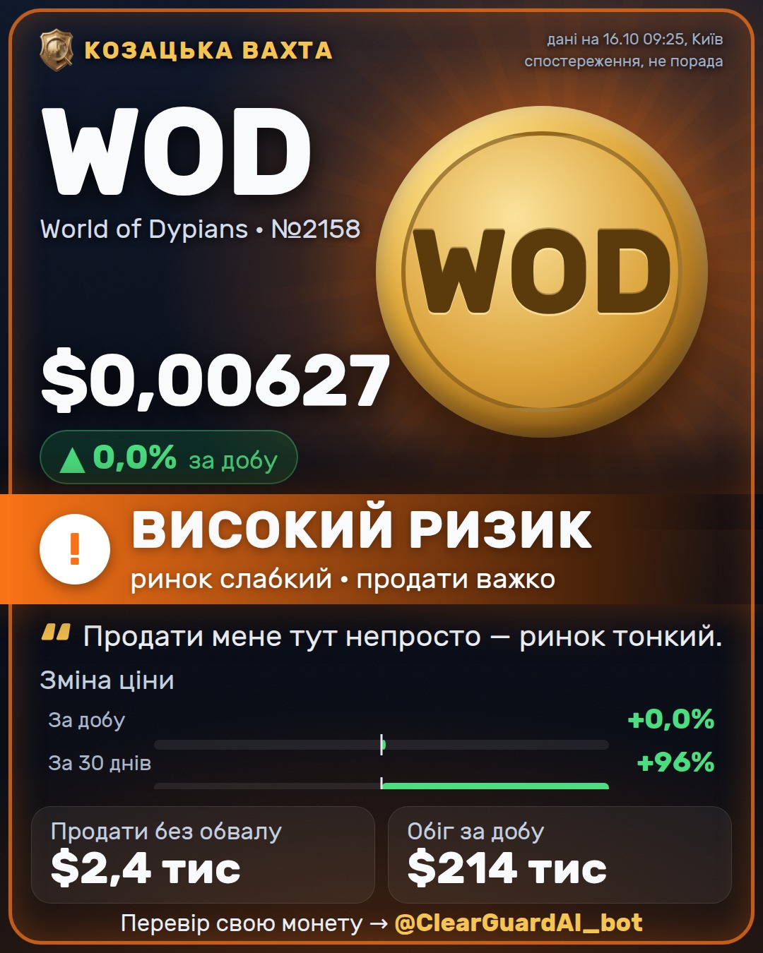 WOD · World of Dypians — РОЗІГНАНА
