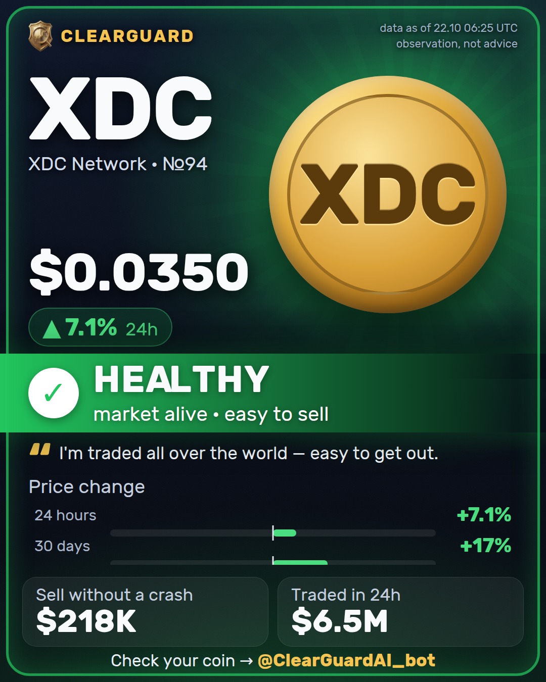 XDC · XDC Network — HEALTHY