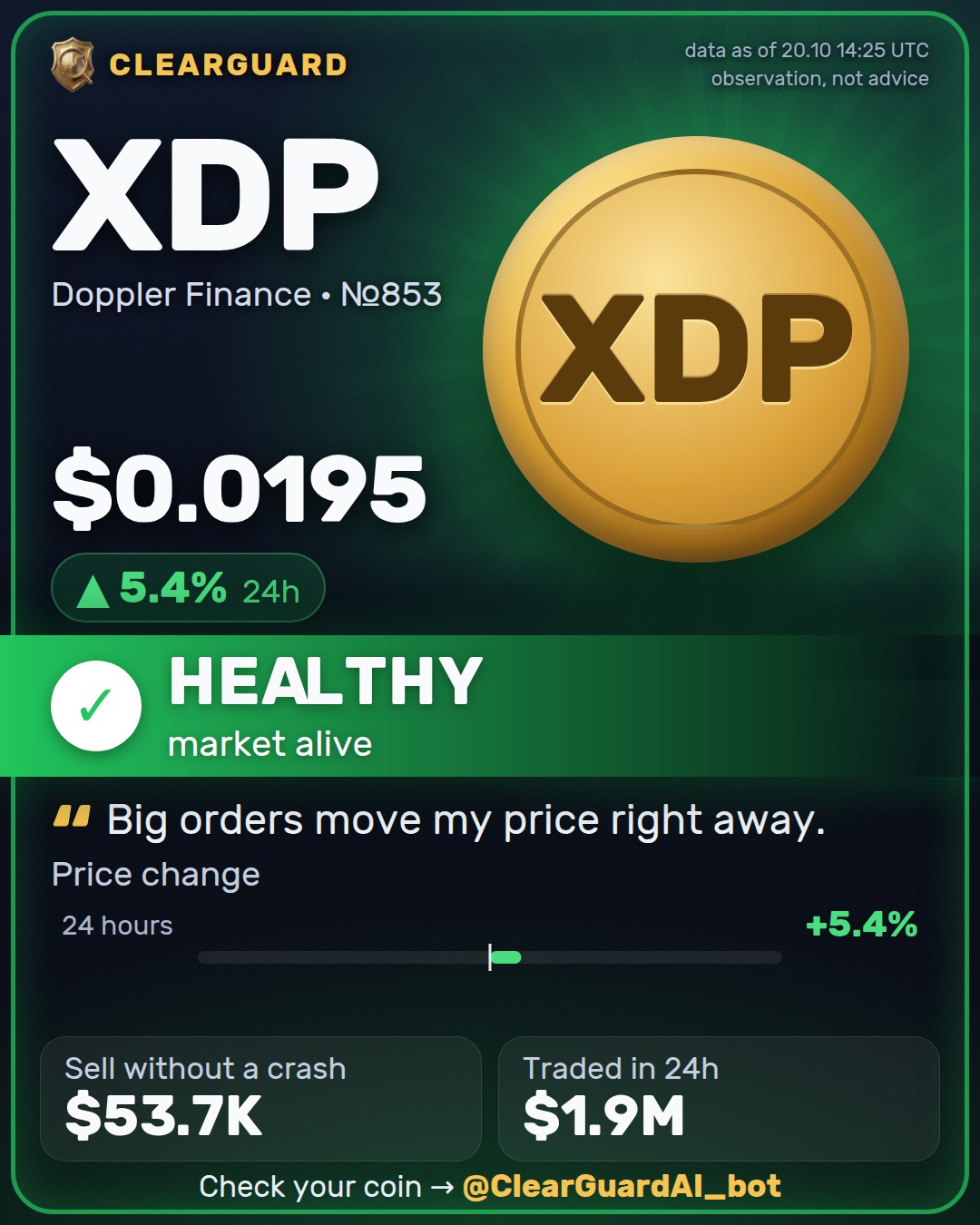 XDP · Doppler Finance — PUMPED