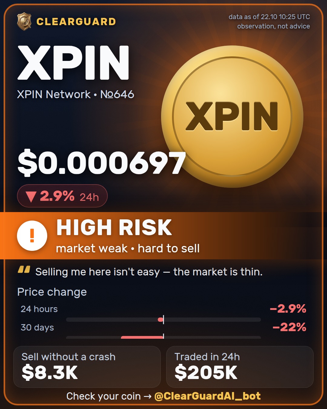 XPIN · XPIN Network — HIGH RISK